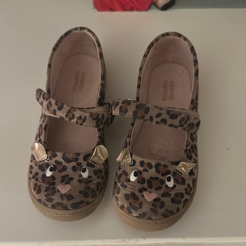 Harper Canyon Brown and Gold Dress Shoes with Leopard Print
